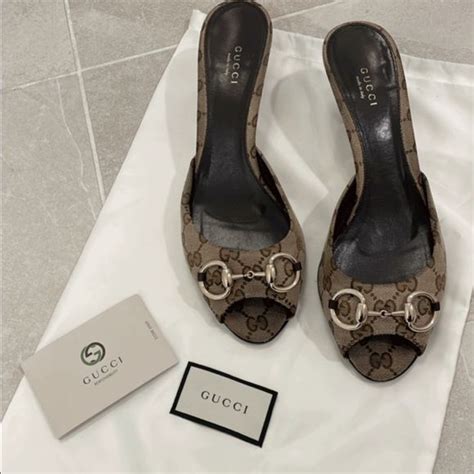 white gucci kitten heels|Gucci bamboo heels.